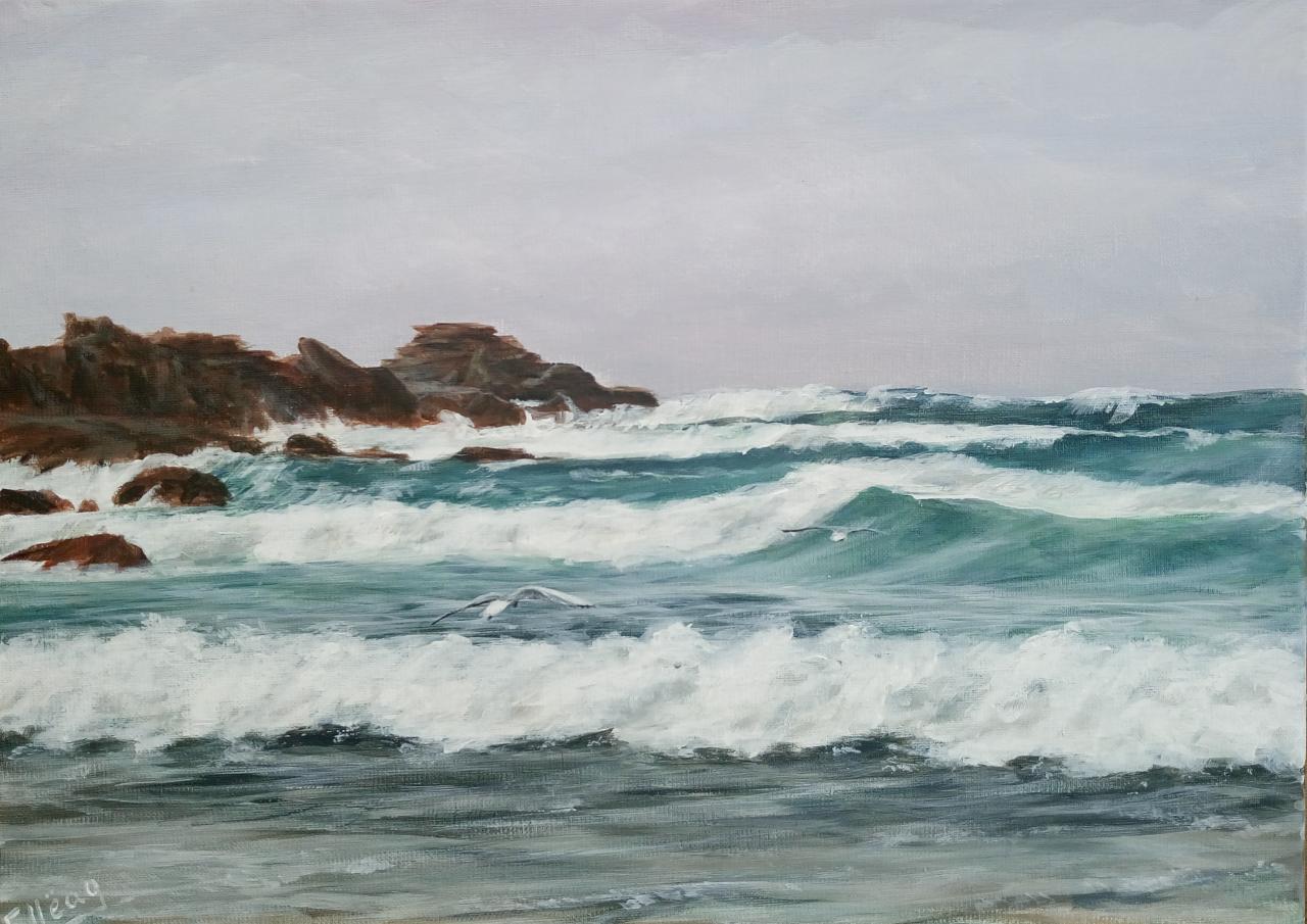 dans les vagues